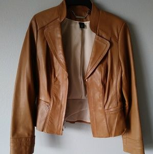 White house black market genuine leather jacket
